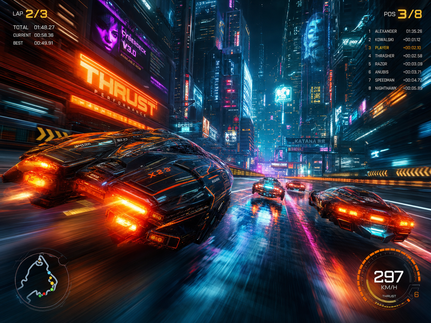 NeonDrive cyberpunk racing screenshot